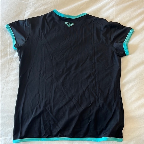 Roxy Black and Teal Rash Guard Stretch Size 12 - Picture 6 of 7